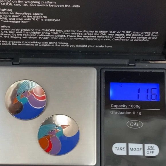 LAUREL BURCH Signed Celestial Birds Enamel Silver-tone Round Post Earrings 11.6g - Picture 9 of 12